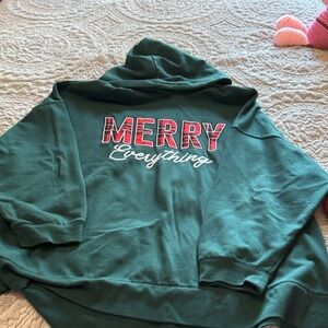 Lane Bryant Green Merry Everything Hoodie